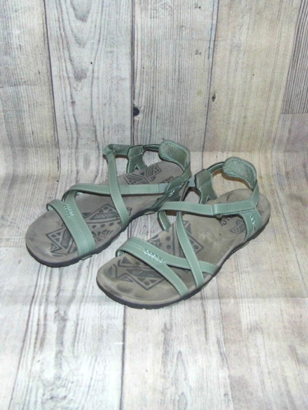 MERRELL Sandspur Blue Dove Leather Sandals Womens Size 8 - Picture 3 of 7